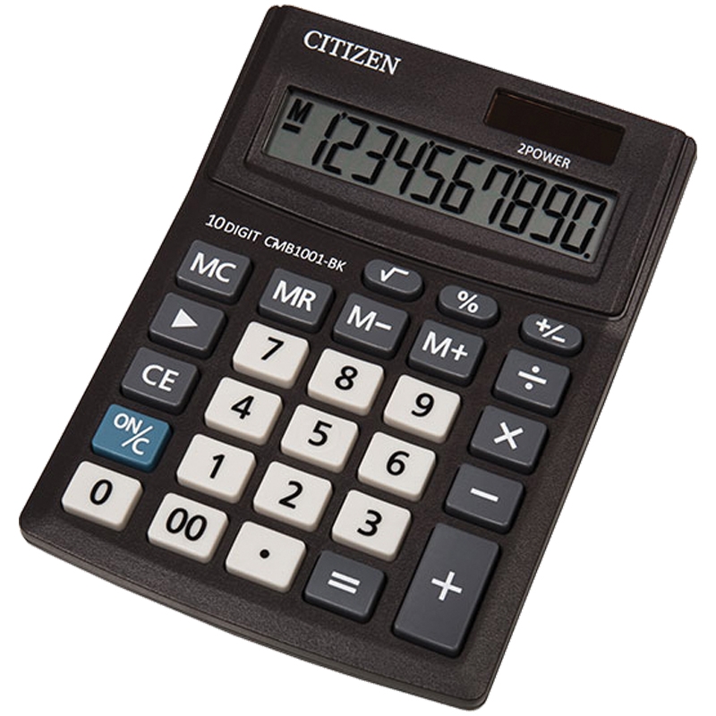 Калькулятор CITIZEN BUSINESS LINE CMB1001BK, настольный, 10 разрядов, двойное питание, 100x136 мм