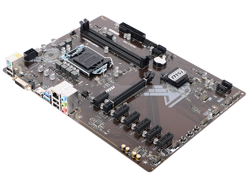 Материнская плата MSI H310-A PRO Socket 1151 v2, Intel H310, 2xDDR-4, 7.1CH, 1000 Мбит/с, USB3.1, DVI, HDMI, ATX, RTL