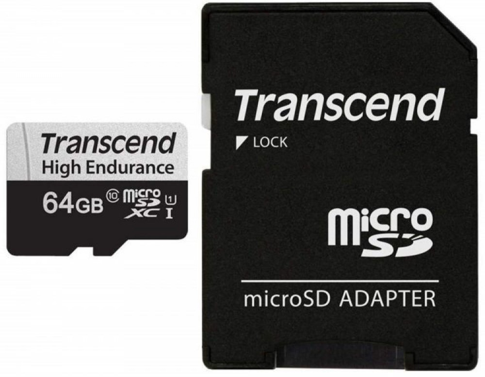 Карта памяти Transcend 64GB microSDXC Class 10 UHS-I U1, R100, W45MB/s without SD adapter, TS64GUSD350V