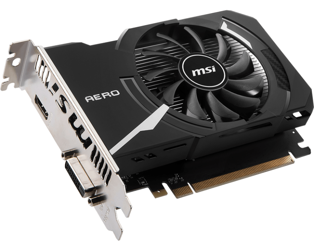 Видеокарта MSI GeForce GT 1030, PCI-E 3.0, ядро - 1189 МГц, Boost - 1430 МГц, память - 2 Гб 2100 МГц, 64 бит, DVI, HDMI, Retail