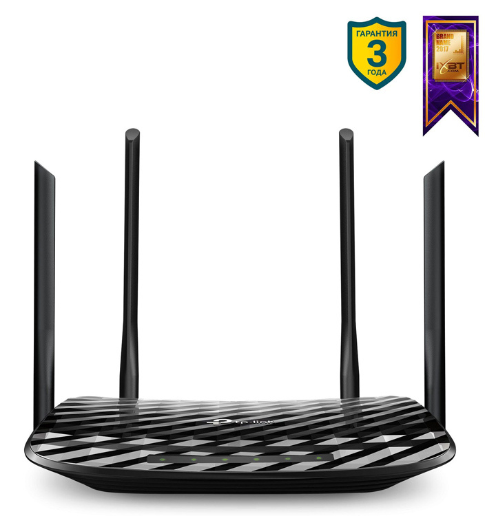 Маршрутизатор TP-Link Archer C6 AC1200 Dual Band Wireless Gigabit Router, 867Mbps at 5GHz + 300Mbps at 2.4GHz, 802.11ac/a/b/g/n, 5 Gigabit Ports,Arche