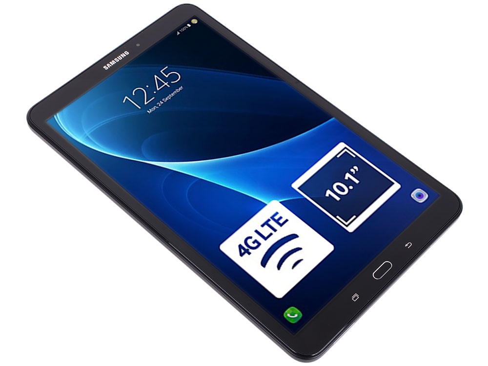 Планшет Samsung Galaxy Tab A SM-T585N (1.6) 8C/RAM2Gb/ROM16Gb 10.1" TFT 1920x1200/3G/4G/Android 6.0/черный/8Mpix/2Mpix/BT/GPS/WiFi/Touch/microSD 200Gb