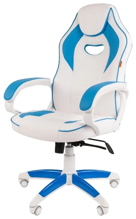 Офисное кресло Chairman Game 16 Россия экопремиум белый/голубой