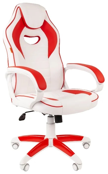 Офисное кресло Chairman Game 16 Россия экопремиум белый/красный