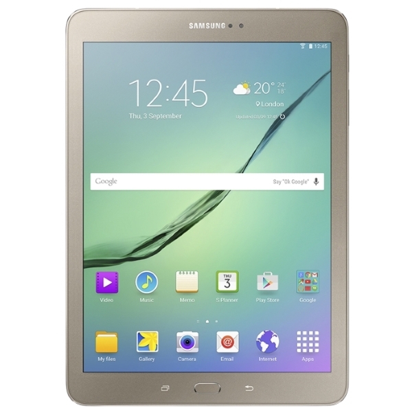 Планшет Samsung Galaxy Tab S2 SM-T819 Snapdragon 652 (1.8) 8C/RAM3Gb/ROM32Gb 9.7" Super AMOLED 2048x1536/3G/4G/Android 6.0/золотистый/8Mpix/2.1Mpix/BT