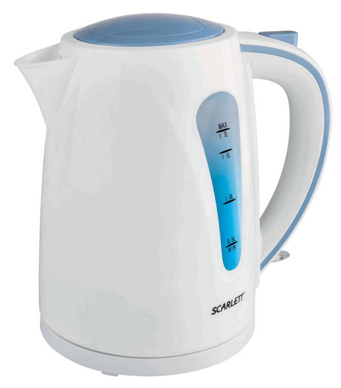Чайник электрический Scarlett SC-EK18P14 1.7л. 2200Вт белый/голубой (корпус: пластик)