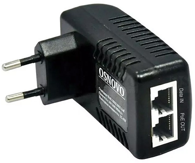 Инжектор OSNOVO PoE-инжектор Gigabit Ethernet на 1 порт, мощность PoE - до 15.4W, Midspan-1/151G