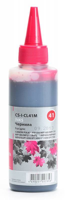 Чернила,Cactus CS-I-CL41M пурпурный 100мл, для Canon Pixma MP150/MP160/MP170/MP180/MP210