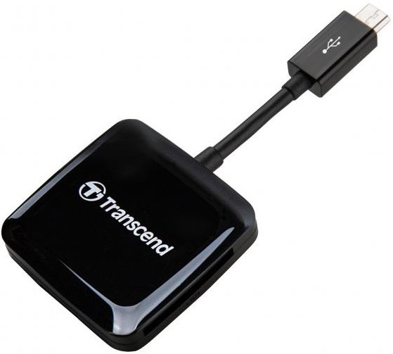 Кардридер Transcend USB2.0 OTG Reader, Black, TS-RDP9K