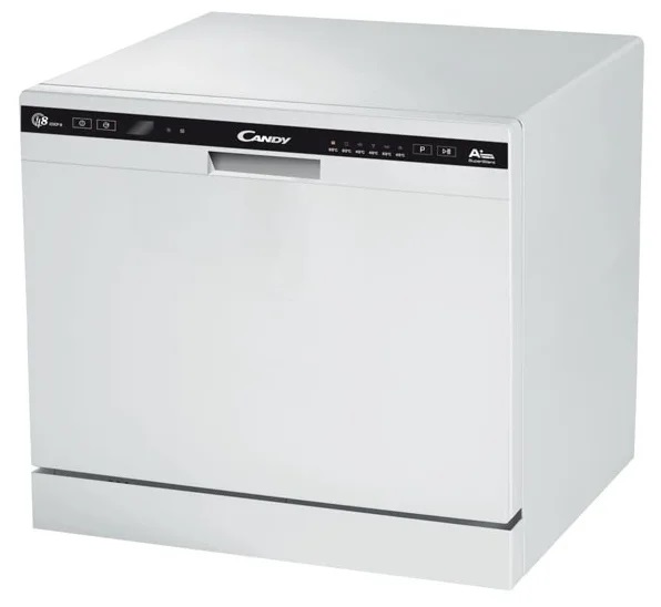 Посудомоечная машина Candy CDCP 8/E-07, 8 комплектов, AAA, таймер отсрочки старта, LED подсветка, расход 8л, белая, CDCP 8/E-07
