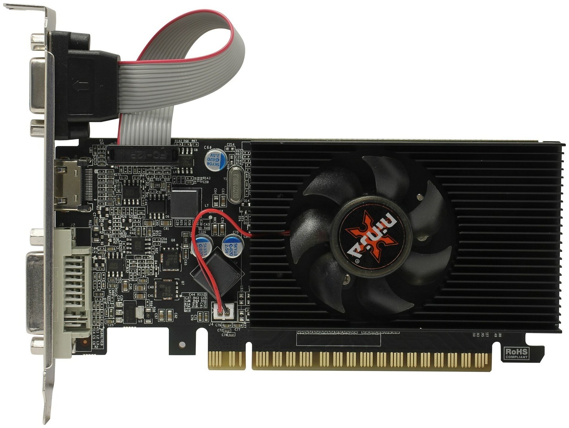 Видеокарта,Sinotex,PCIe-16x,2 GB,DDR3,GeForce Ninja GT610, DVI+HDMI+D-Sub, NK61NP023F