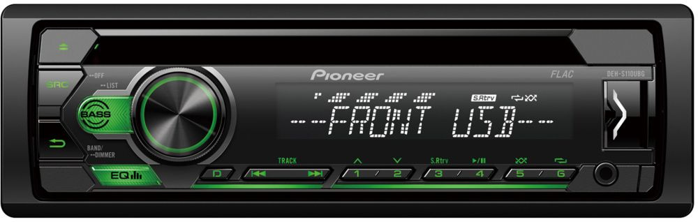 Автомагнитола CD Pioneer DEH-S110UBG 1DIN 4x50Вт