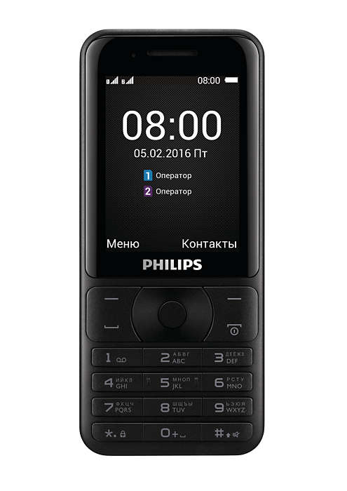 Мобильный телефон Philips Xenium E181 черный моноблок 2Sim 2.4" 240x320 0.3Mpix BT GSM900/1800 GSM1900 MP3 FM microSD max32Gb