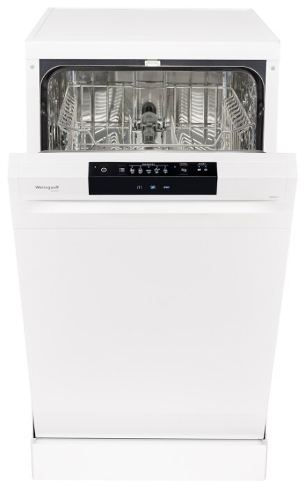 Посудомоечная машина Weissgauff DW 4015, узкая, отдельностоящая, 45см, 9 комплектов, 5 программ, 1/2 загрузка, аквастоп, белая, DW 4015