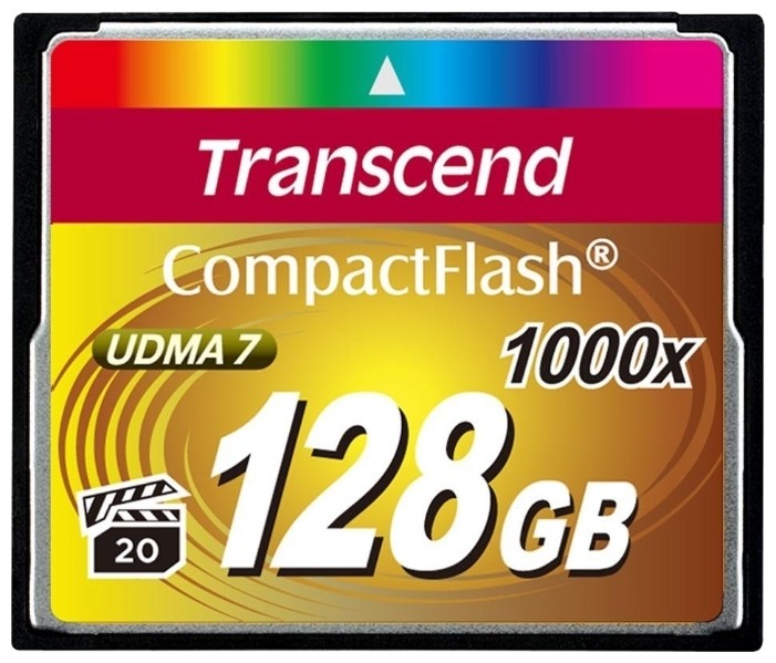 Карта памяти Transcend 128GB CompactFlash 1000x, TS128GCF1000