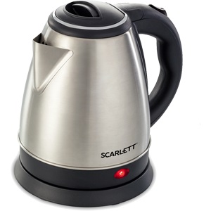 Чайник электрический Scarlett SC-EK21S40 1.6л. 1500Вт серебристый/черный (корпус: нержавеющая сталь)