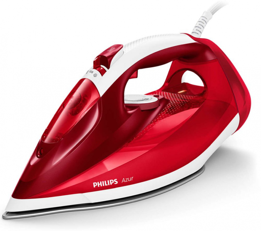 Утюг Philips/ 2500 Вт, Удар: 200г, Подача: 45 г/мин., Подошва: SteamGlide Plus, красный/белый, GC4542/40