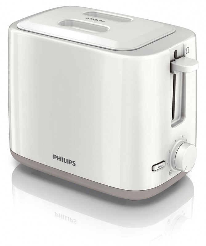 Тостер Philips HD2595/00 (800 Вт, 2 отделения, 7 режимов, подогрев и разморозка, съемный поддон, термо-пластик, цвет белый)