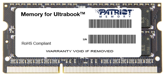Память SO-DIMM ,8 GB,DDR3L,PС12800/1600, Patriot Memory, PSD38G1600L2S            