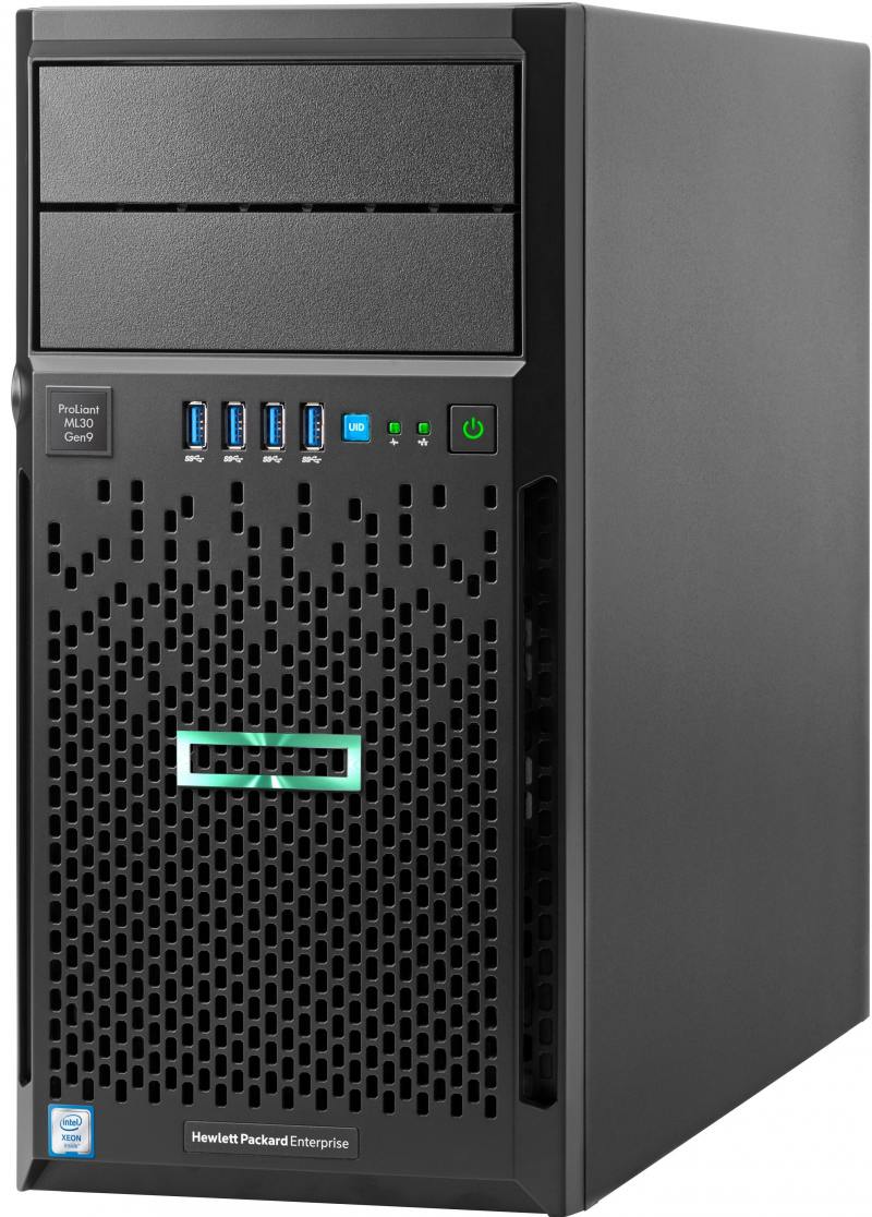 Сервер HP ProLiant ML30 Gen9, E3-1220v6 Hot Plug Tower(4U)/Xeon4C 3.0GHz(8MB)/1x8GB1UD_2400/B140i(ZM/RAID 0/1/10/5)/noHDD(4)LFF/DVD-RW/iLOstd(no port)