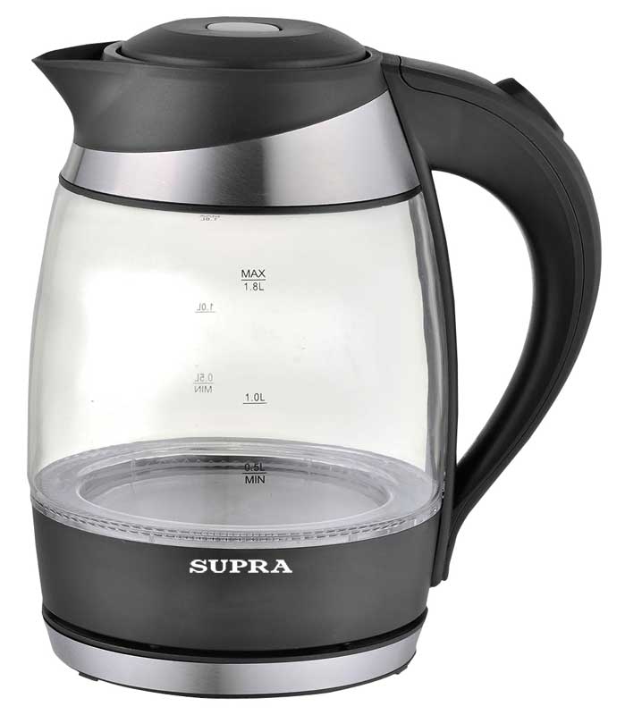 Чайник электрический Supra KES-2009 1.8л. 2200Вт черный (корпус: стекло)