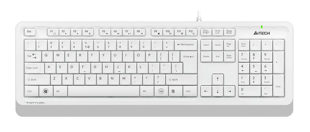 Клавиатура,A4 Tech Fstyler FK10 USB,White/Grey, Multimedia, FK10 WHITE
