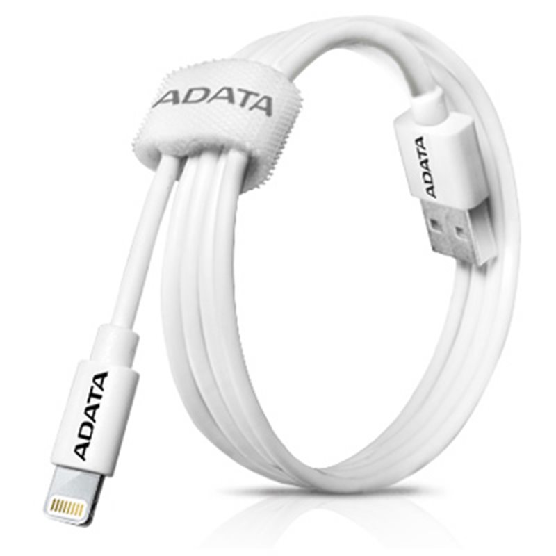 Кабель,A-DATA Lightning-USB, (сертифицирован Apple) 1м, white, AMFIPL-100CM-CWH