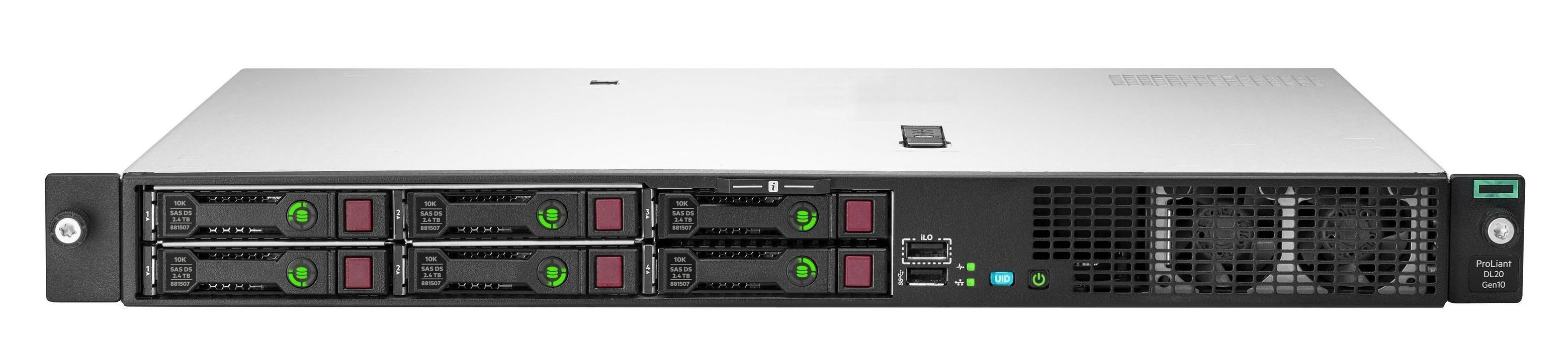 Сервер HP ProLiant DL20 Gen10 E-2236 Hot Plug Rack(1U)/Xeon6C 3.4GHz(12MB)/1x16GBU2D_2666/S100i(ZM/RAID 0/1/10/5)/noHDD(4/6up)SFF/noDVD/iLOstd(no port