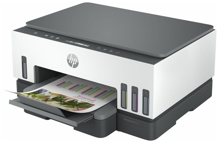 МФУ HP Smart Tank 720 All-in-One Printer (p/c/s , A4 15(9ppm), duplex, dual-band Wi-Fi, tray 250, 1y war, cartr. B  & CMY in box)