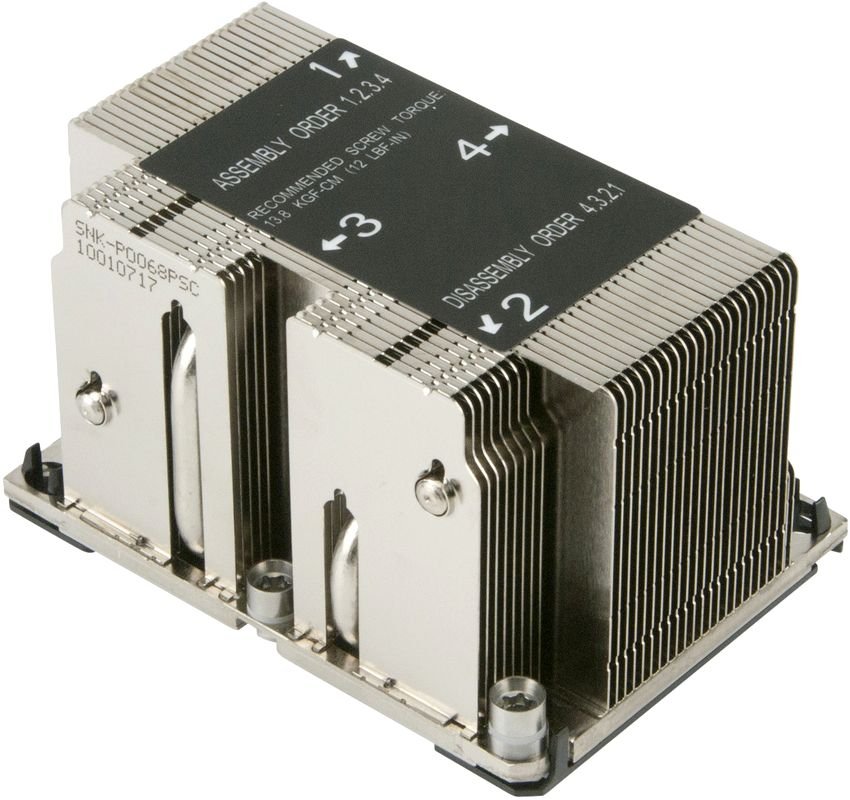 Кулер SuperMicro SNK-P0068PSC, для установки в Socket LGA 3647, для процессоров с TDP до 205 Вт, позиционируется для платформ X11 Purley