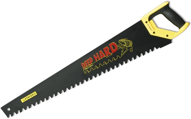 Ножовка STAYER "DEEP HARD" по пенобетону, 2-комп. ручка, шаг зуба 20мм, 700мм, 2-15097