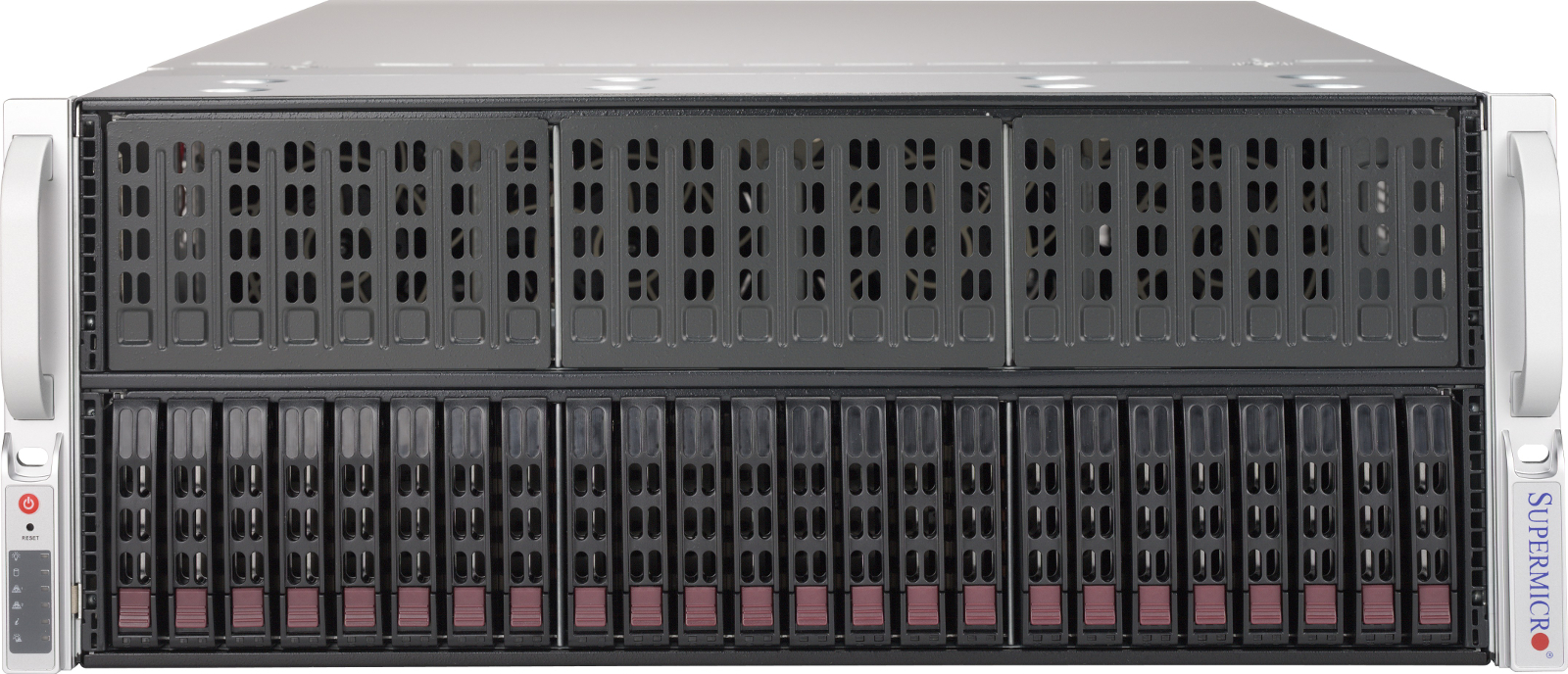 Серверная платформа SuperMicro SYS-4029GP-TRT, 4U, 2 x LGA3647, Intel C622, 24 x DDR4, 24 x 2.5" SATA, 2x10 Gigabit Ethernet (10 Гбит/с), 2000 Вт