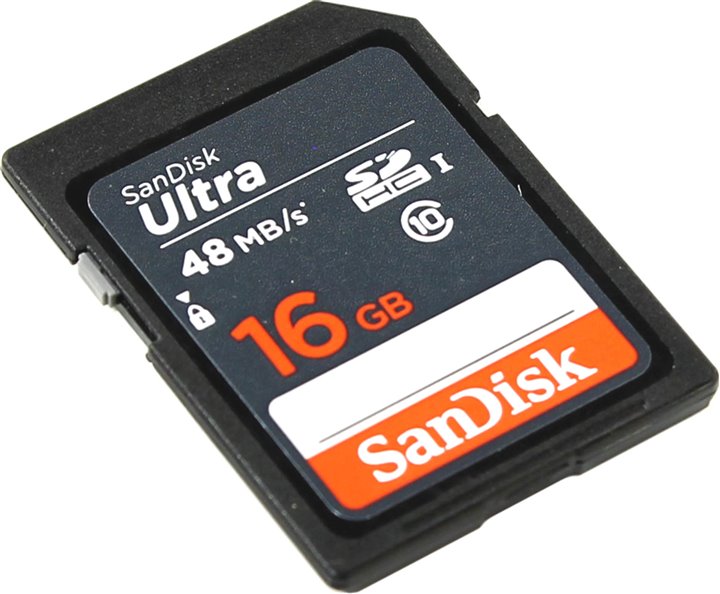Флеш карта SD 16GB SanDisk SDHC Class 10 UHS-I Ultra 48MB/s