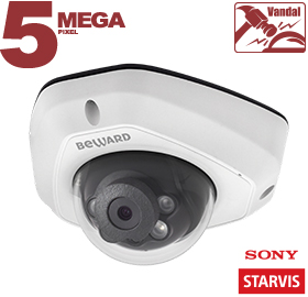 Видеокамера IP Beward SV3212DM 5 Мп, 1/2.8'' КМОП Sony Starvis, 0.006 лк (день)/0.003лк (ночь),