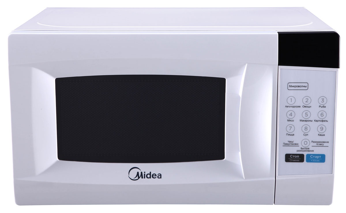 Микроволновая печь Midea EM720CKE, 20 л. 700 Вт, сенсорная ПУ, дисплей, цвет белый, EM720CKE