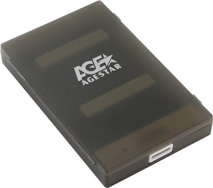 Корпус внешний для SATA HDD/SSD 2.5",USB 3.0, AgeStar, Black,(3UBCP1-6G)