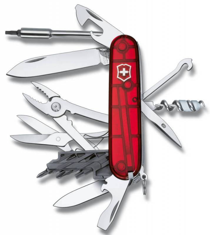 Нож перочинный Victorinox CyberTool 34 1.7725.T 91мм 34 функции полупрозрачный красный  