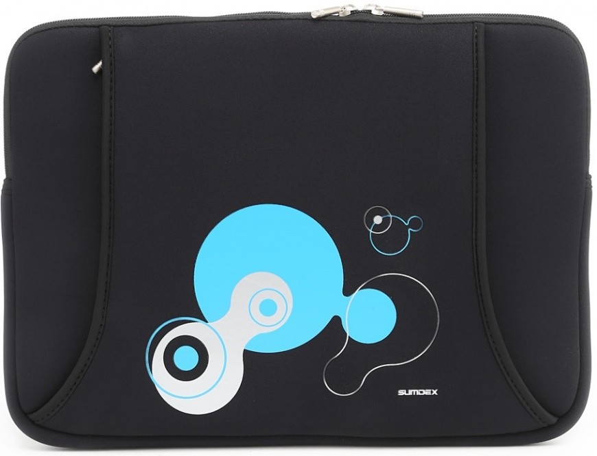 Чехол для ноутбука Sumdex NUN-825BK, максимальный размер экрана 15.6", материал: синтетический, цвет: голубой, чёрный