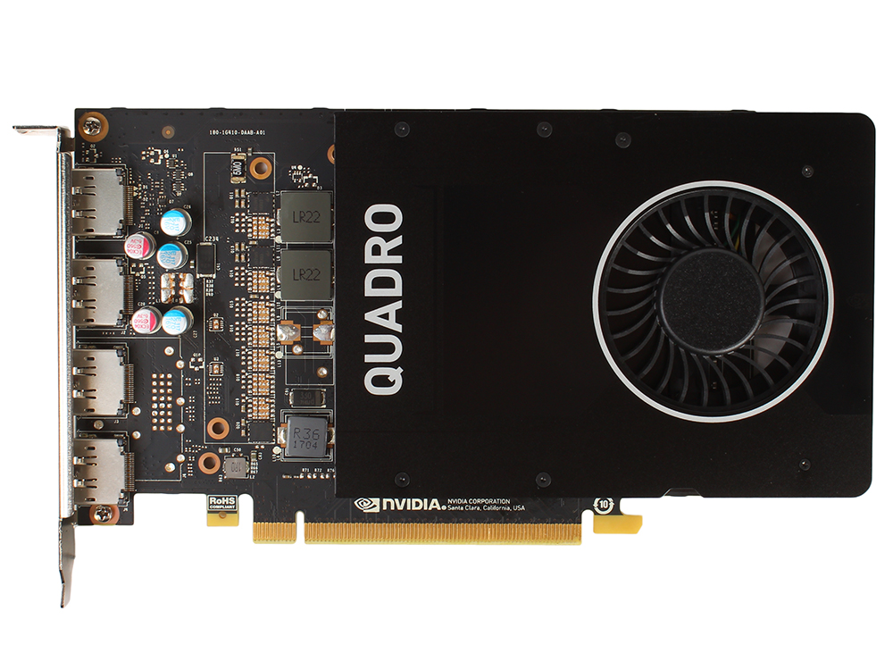 Видеокарта PNY Nvidia Quadro P2000 5GB PCIE 2xDP 160-bit DDR5 1024 Cores 4xDP to DVI-D (SL) adapter, Retail