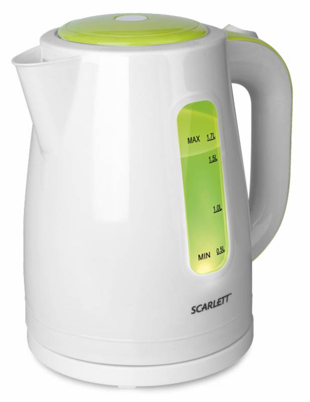 Чайник электрический Scarlett SC-EK18P27 1.7л. 2200Вт белый/зеленый (корпус: пластик)