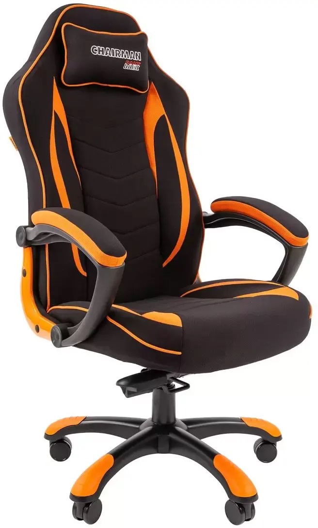 Офисное кресло Chairman Game 28 Россия ткань черный/оранжевый