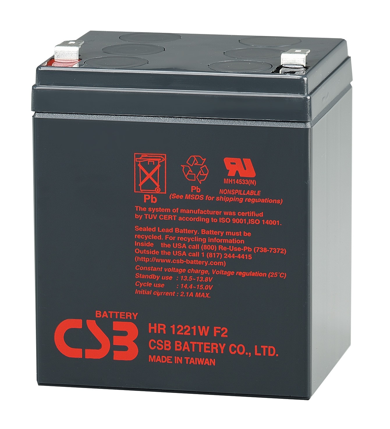 Аккумуляторная батарея CSB HR1221W F2, (12V, 4.8Ah)