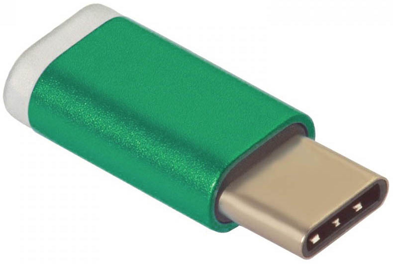 Переходник Greenconnect GCR-UC3U2MF-Green, USB Type C на micro USB 2.0, M/F, Greenconnect, зелёный, GCR-UC3U2MF-Green
