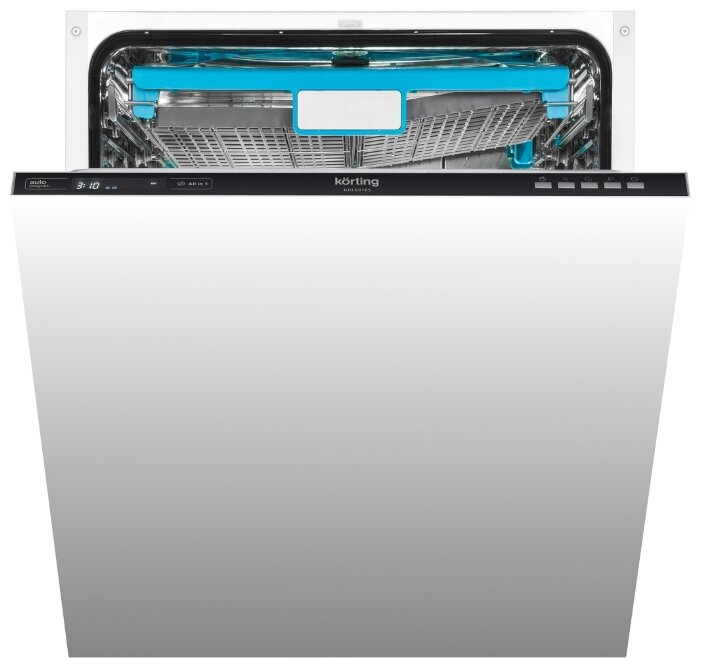 Встраиваемая посудомоечная машина Korting KDI 60165 Полноразмерная,  82x60x58 см, 14 комплектов, 8 программ, расход 11л, цифровой дисплей, 1/2 загрузк