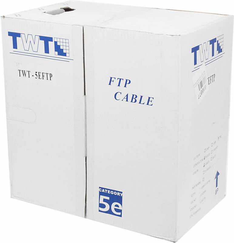 Кабель Витая пара (FTP кат. 5e), Lanmaster, экранир, для внеш. прокладки, 1м, TWT-5EFTP-OUT