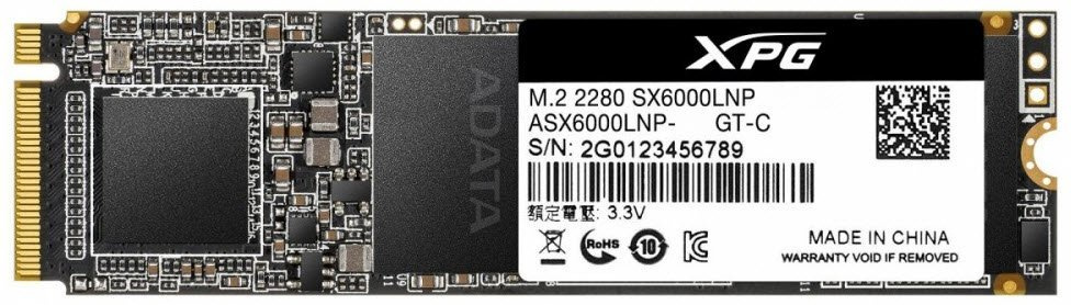 Твердотельный накопитель SSD A-Data PCI-E x4 128Gb ASX6000LNP-128GT-C XPG SX6000 M.2 2280 TLC 3D NAND (600/1800 МБ/с)
