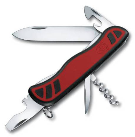 Нож перочинный Victorinox Nomad 0.8351.C 111мм с фиксатором лезвия 11 функций красно-черный (блистер)