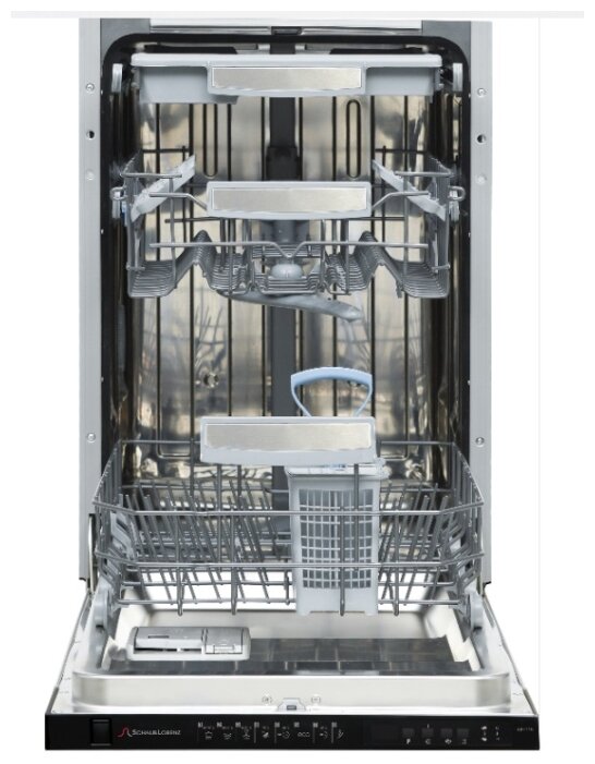 Встраиваемая посудомоечная машина Schaub Lorenz SLG VI4410, узкая, 10 комплектов, 8 программ, расход 9л, электронное управление/LED дисплей, антибакте