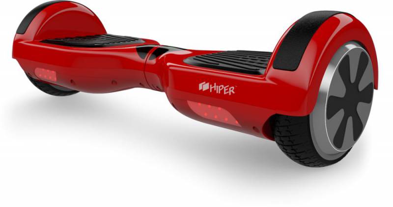 Гироскутер Hiper ES65 Red, 20 км без подзарядки, скорость 10 км/ч, мощность двигателя 700 Вт, нагрузка 120 кг, время зарядки 2 ч