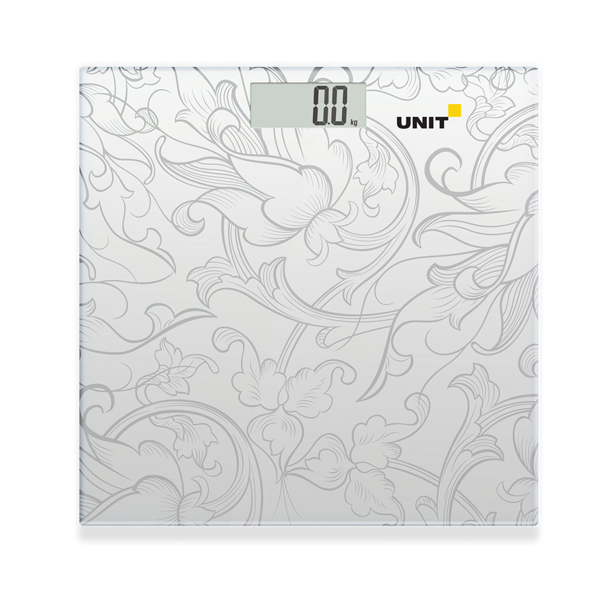 Весы напольные электронные UNIT UBS-2053, стекло, 180кг. 100гр. (Цвет: Светло-Серый) 